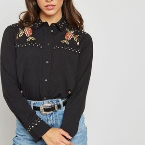 Topshop Rodeo Studded  Shirt Size 4